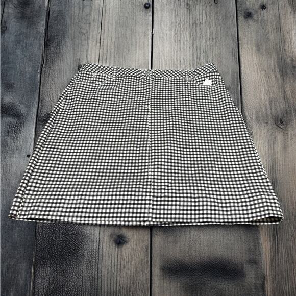 Talbots Woman's Skirt Sz 16W Black White Check Denim Pencil Mini NEW Jean - Picture 1 of 6